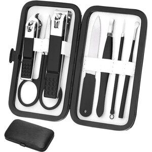 Manicure Set Professional Grooming Kits, Nail Clippers Pedicure Kit 8pcs Nail